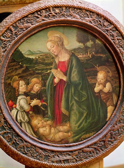 The Virgin Adoring the Christ Child with St. John the Baptist and Two Angels by Francesco Botticini